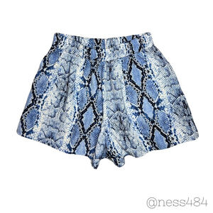 Karlie Blue Snake Print Athletic Shorts